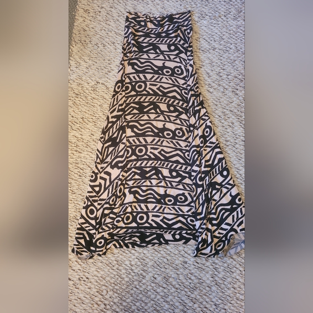 Rachel Pally Black and Tan Patterned Women's Skirt, Size Medium